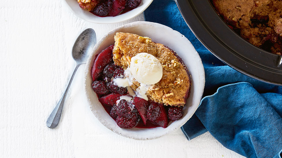 Apple and blackberry cobbler