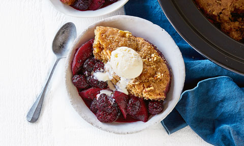 Apple and blackberry cobbler