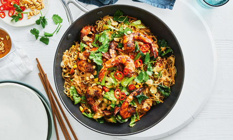 Peanut prawn stir-fry