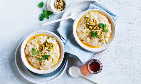 Persian-style slow cooker rice pudding