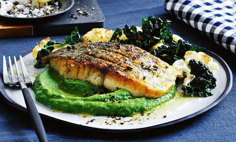 Curtis Stone’s Butter-basted barramundi with cauliflower and kale