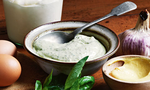 Roasted garlic and basil aioli