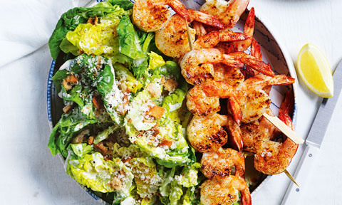 Curtis Stone's Prawn Caesar salad with crouton crumbs