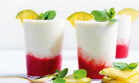 Non-alcoholic strawberry pina colada