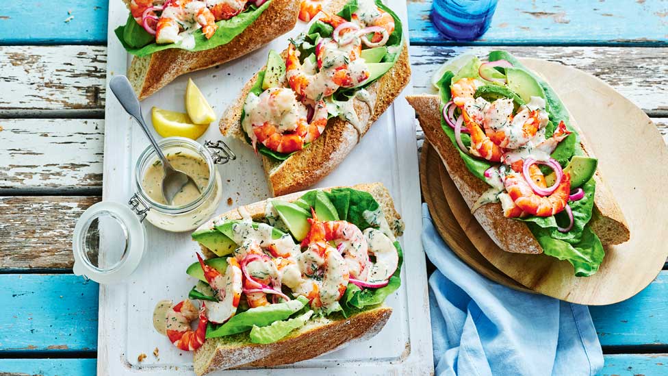 Prawn cocktail baguettes