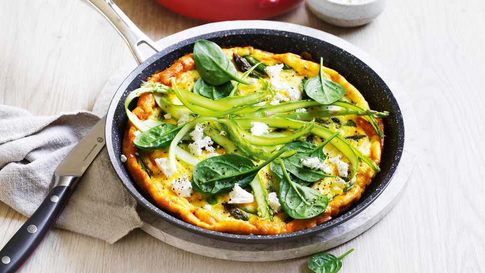 Asparagus and fetta frittata