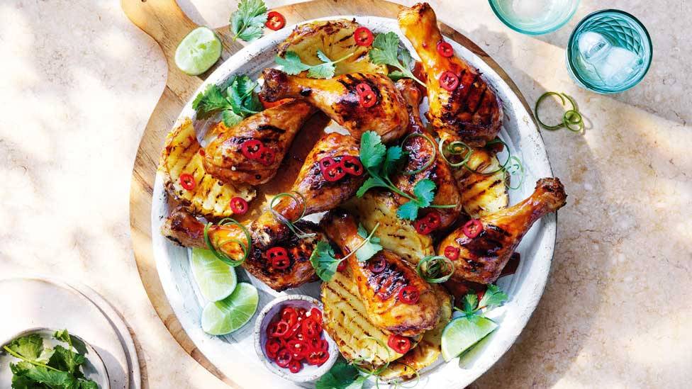Ginger beer BBQ chicken with pineapple