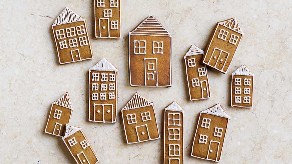 Gingerbread house biscuits