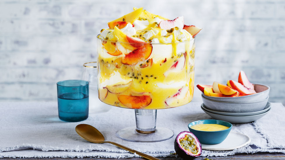 Golden fruit trifle