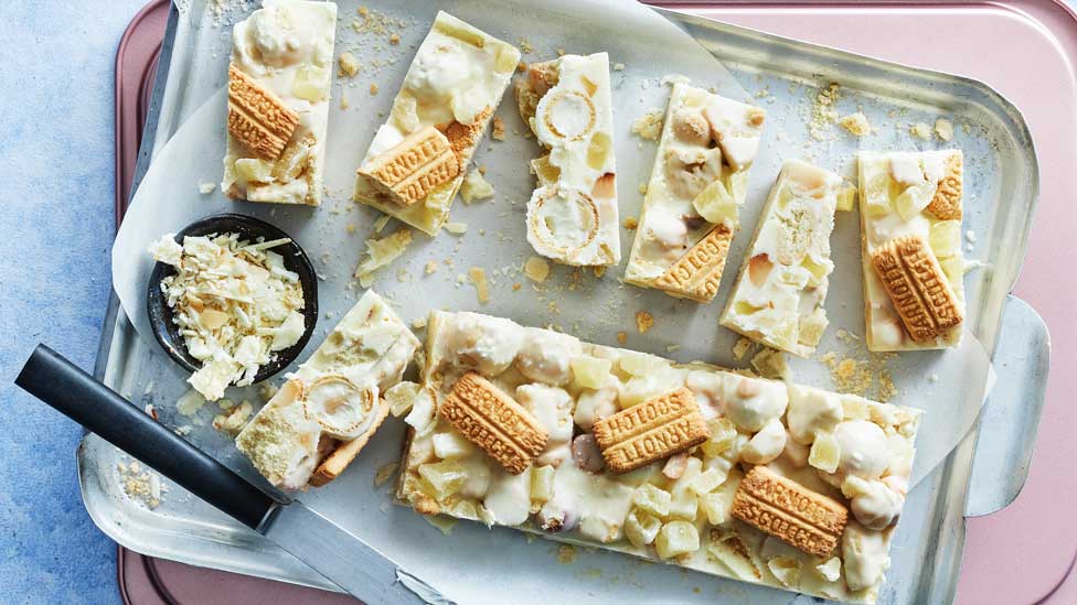 Tropical white chocolate rocky road