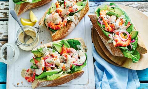 Prawn cocktail baguettes