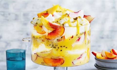 Golden fruit trifle