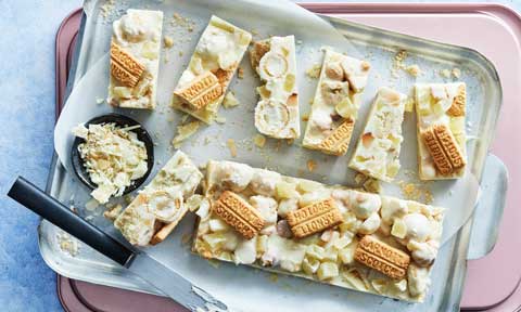 Tropical white chocolate rocky road