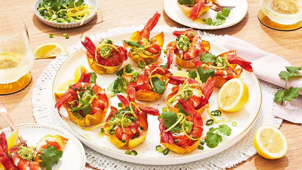 Avocado and prawn cups