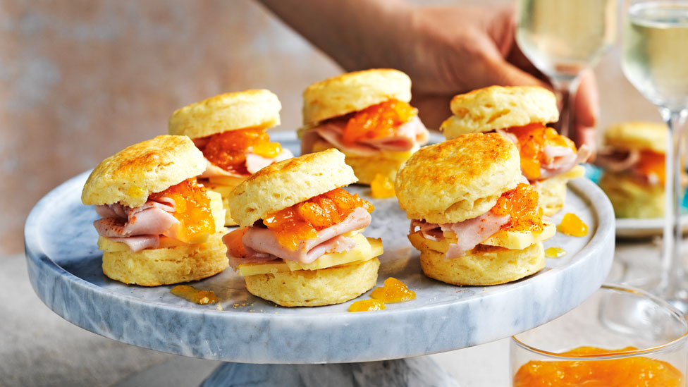 Curtis Stone’s Mini savoury scones with ham and mango chutney