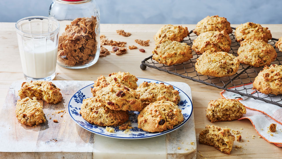 Orange sultana and bran rock cakes