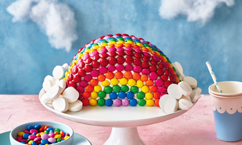 No-bake rainbow cake