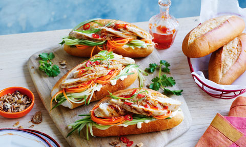 Tasia and Gracia’s lemongrass chicken banh mi