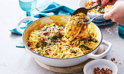 Vegetarian pumpkin pasta