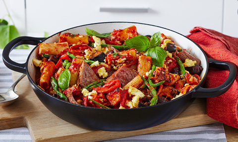 Red sauce pasta bake