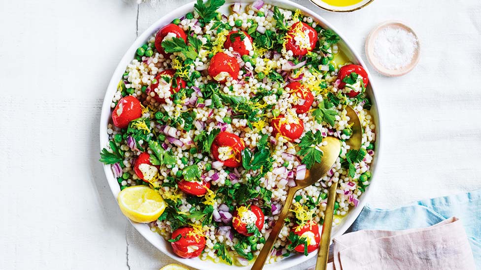 Christmas couscous with lemon rind