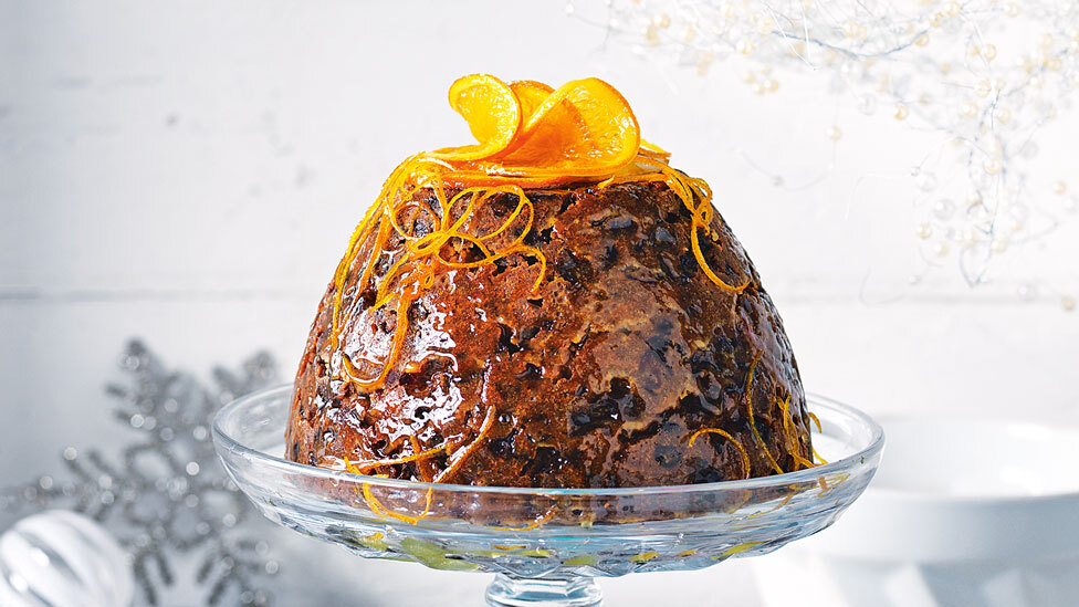 Christmas pudding with candied orange