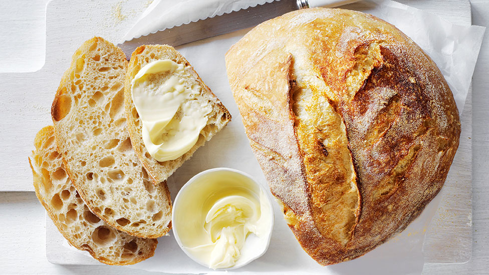 Homemade sourdough thickly sliced