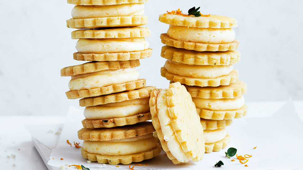 Stacks of orange and thyme shortbreads