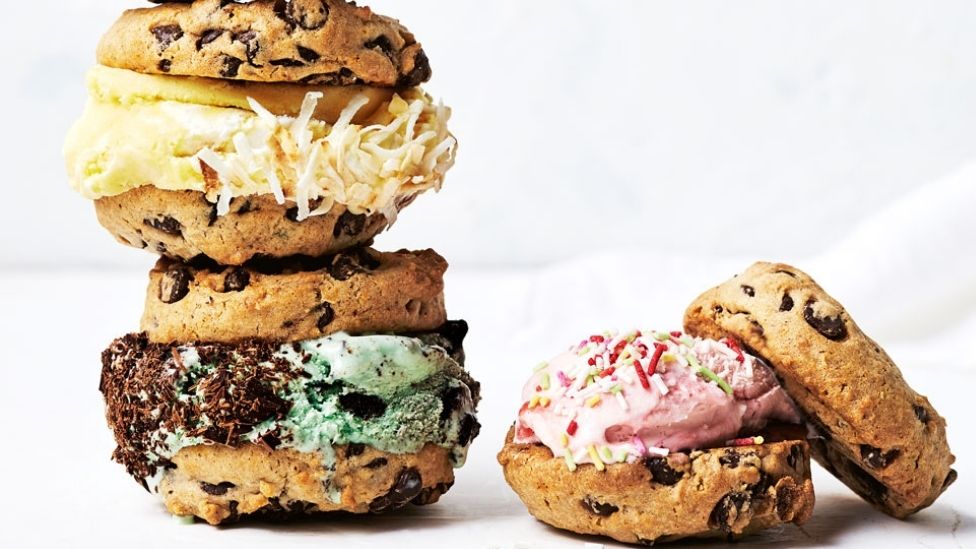 Two ulitmate ice cream cookie sandwiches 