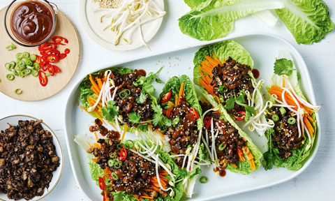 Mushroom mince san choy bow