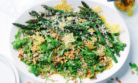 Curtis Stone's pan-roasted asparagus with pecorino