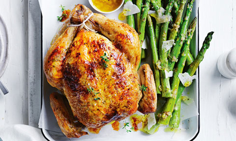 Curtis Stone's roast chicken with zesty asparagus