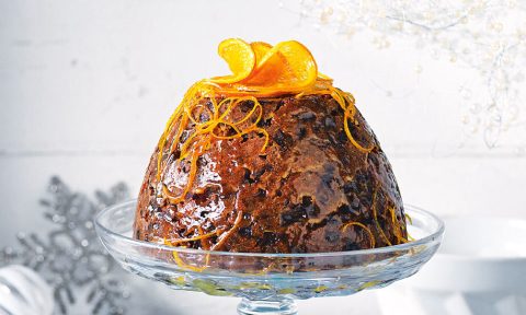 Christmas pudding with candied orange
