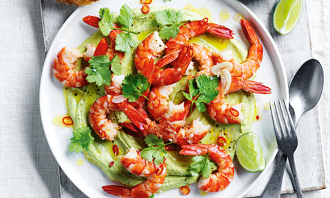 Curtis Stone's prawn platter with whipped avocado 