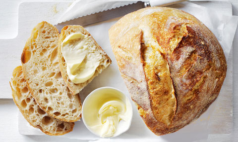 Homemade sourdough thickly sliced