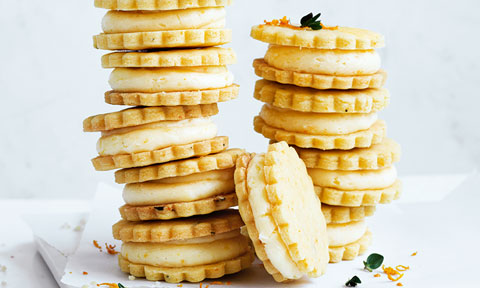 Stacks of orange and thyme shortbreads