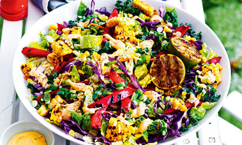 Smoky slaw with corn, capsicum and chargrilled lime