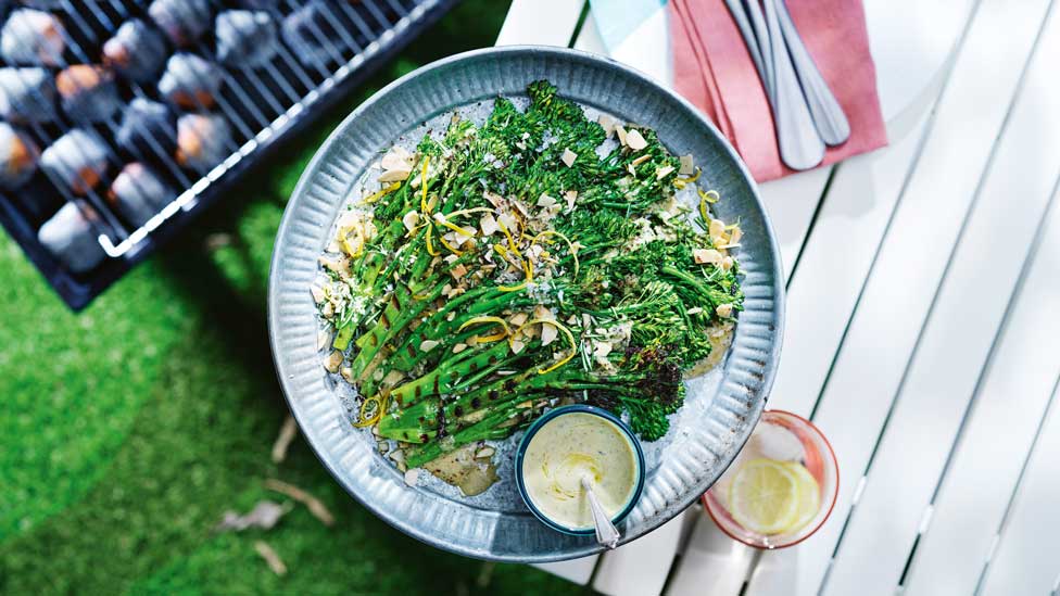 Luke Mangan’s BBQ baby broccoli with anchovy and lemon