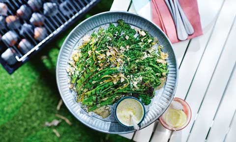 Luke Mangan’s BBQ baby broccoli with anchovy and lemon