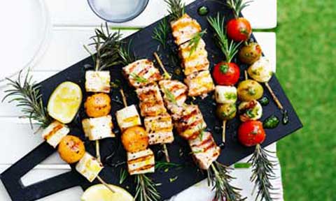 Rosemary sprig skewers