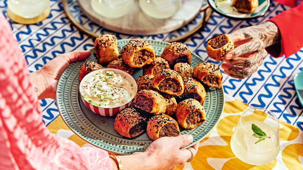 Spicy lamb and pumpkin sausage rolls