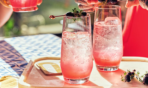Blueberry and thyme collins