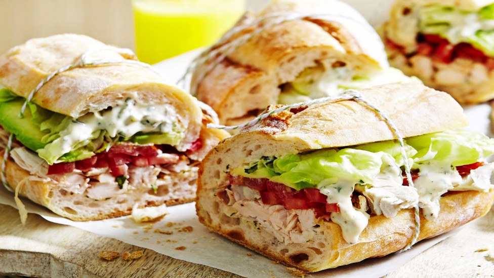 Spicy chicken and avocado sandwich