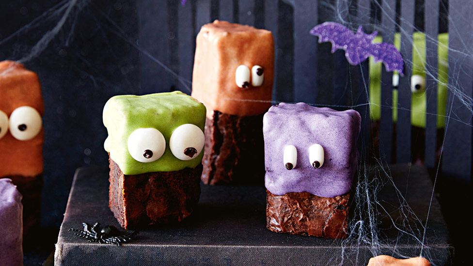 Three little brownie monsters