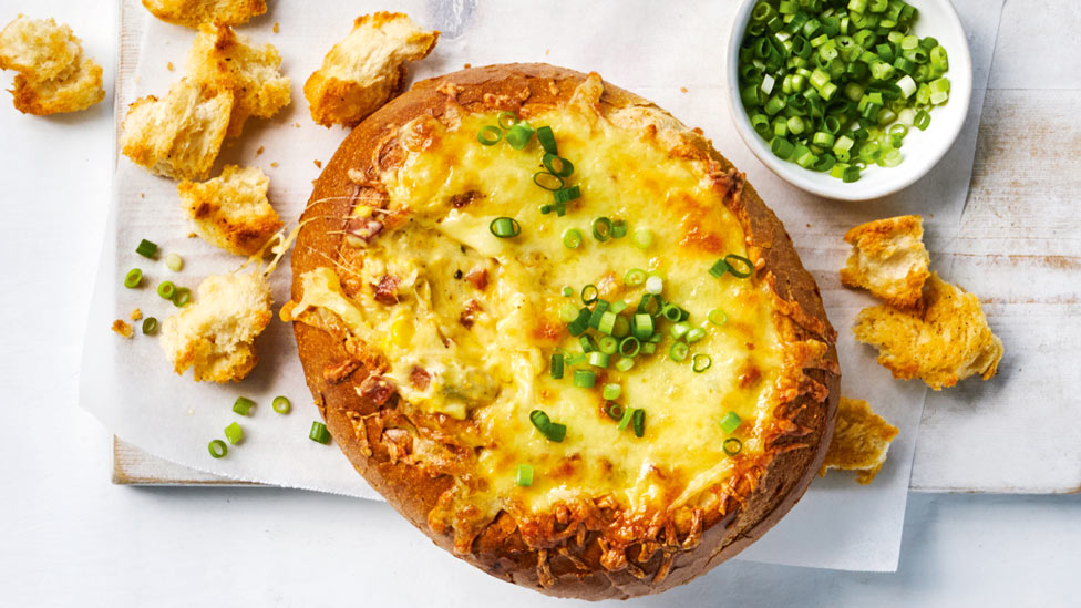 Chicken, corn and chorizo cob loaf with extra mozzarella