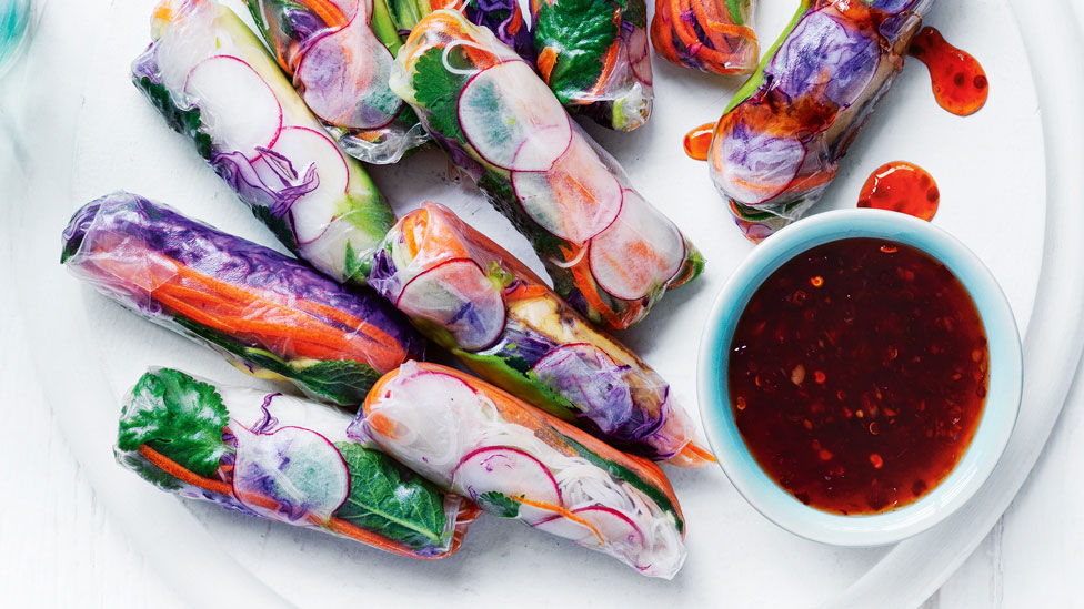 11 vegetarian rice paper rolls