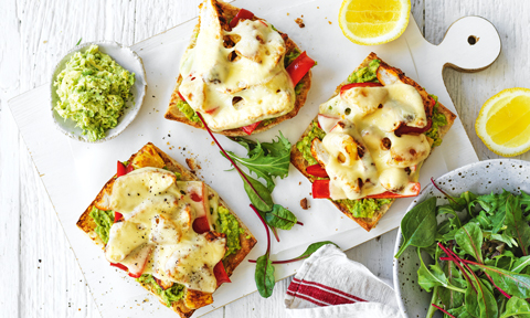 Chicken and pineapple Turkish melts on toast