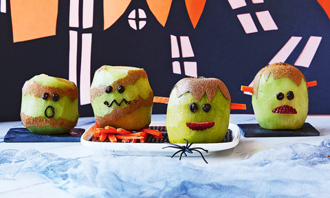 Four kiwifruit monsters