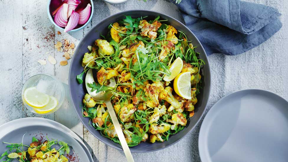Spiced cauliflower with pickled onions