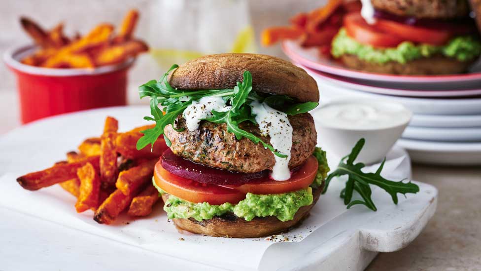 Turkey mushroom burger